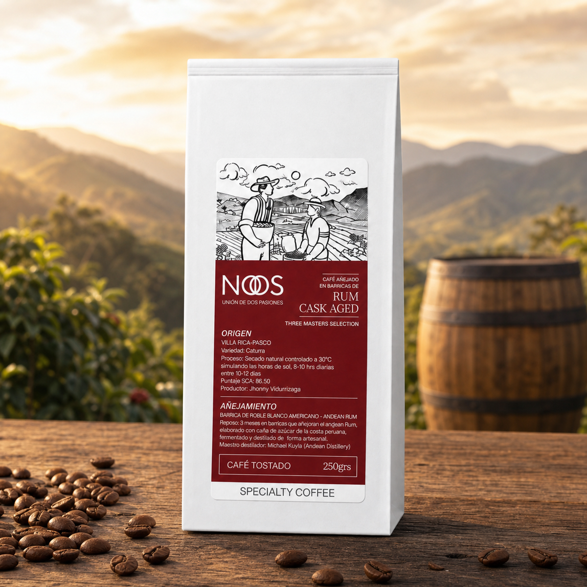 Café NOS Three Masters Rum Cask Aged, imagen de trazabilidad