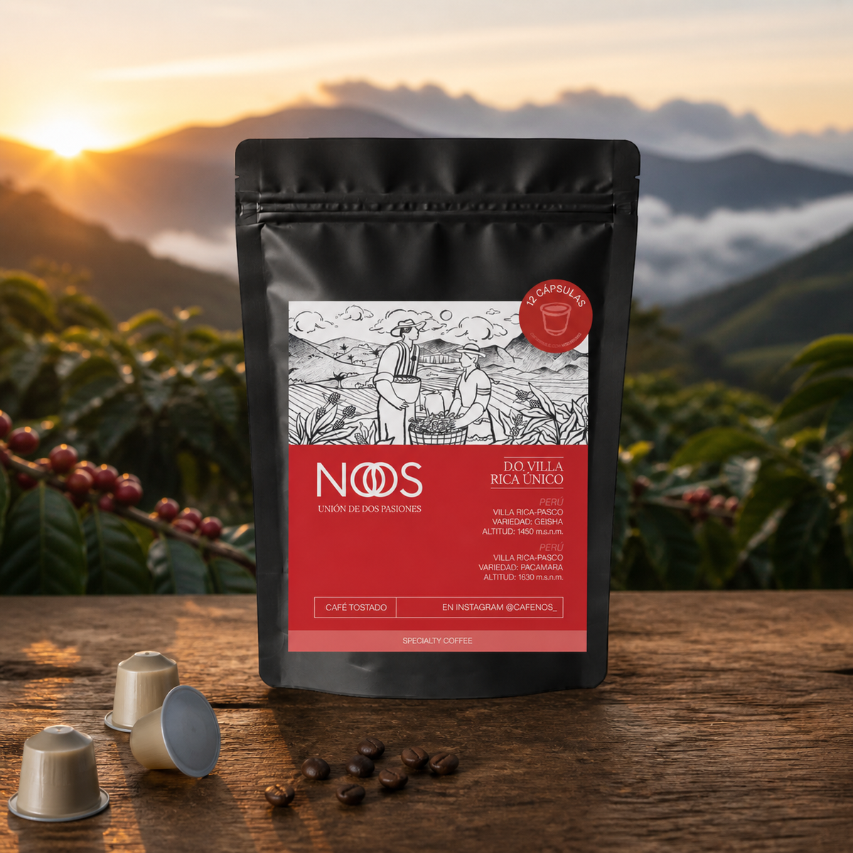 Cápsulas Café NOS Villa Rica Único, imagen de trazabilidad