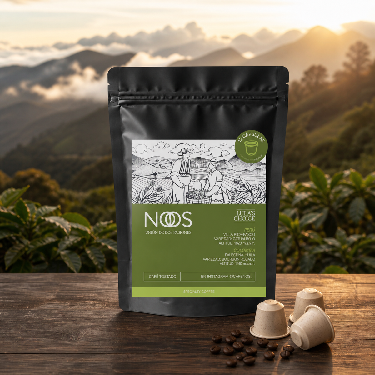 Cápsulas Café NOS Lula's Choice, imagen de trazabilidad